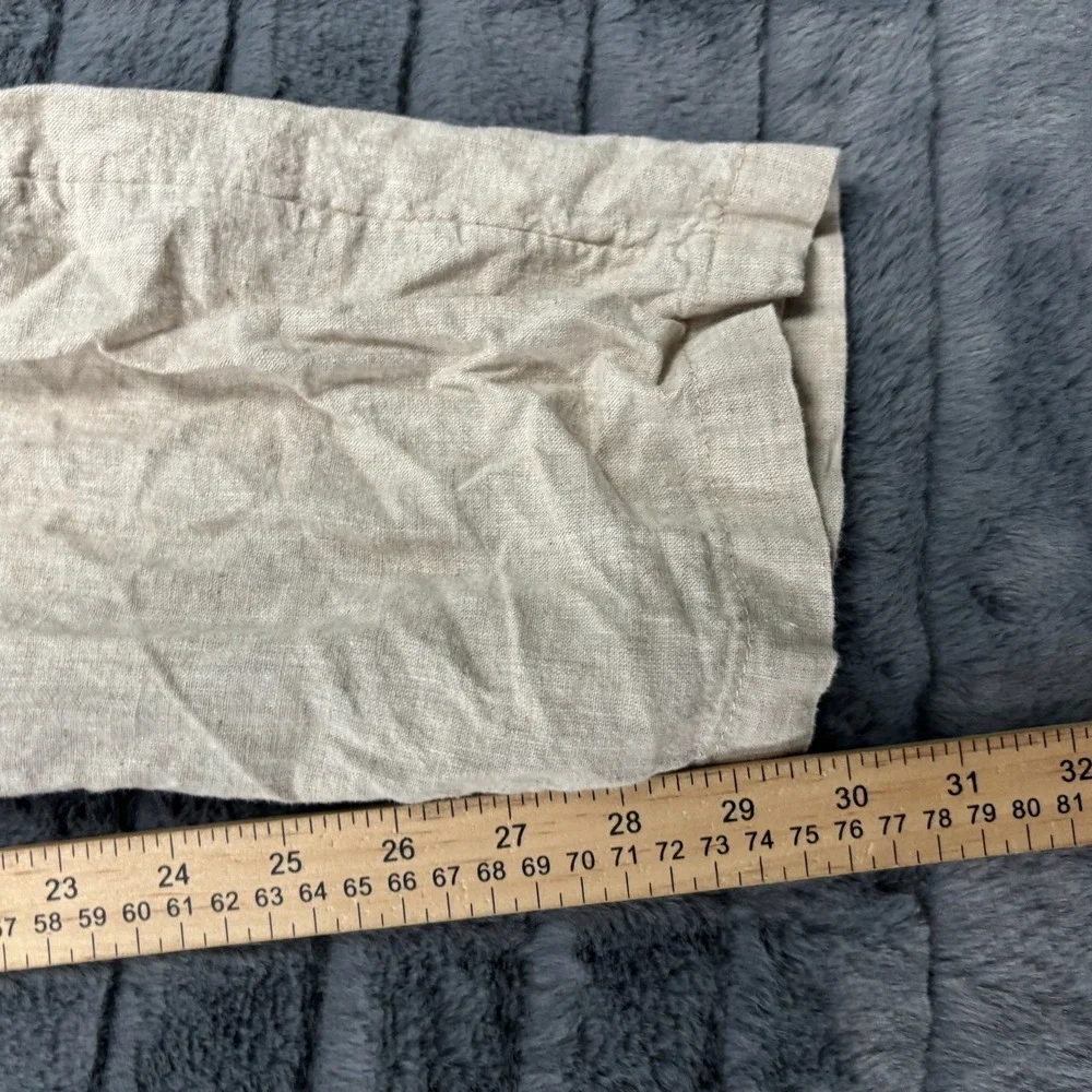 HM Mens Regular Fit Linen Blend Drawstring Pants Beige Oatmeal Size L